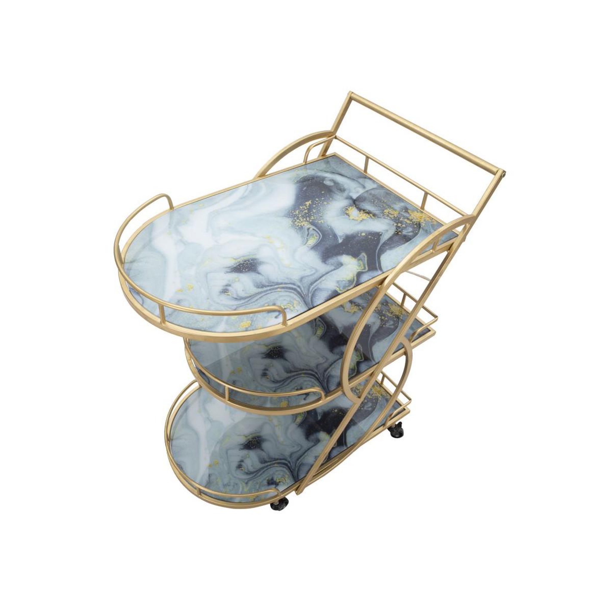 Voir la diapositive 5 : Paris Prix Desserte 3 niveaux effet marbre  grace  84cm multicolore