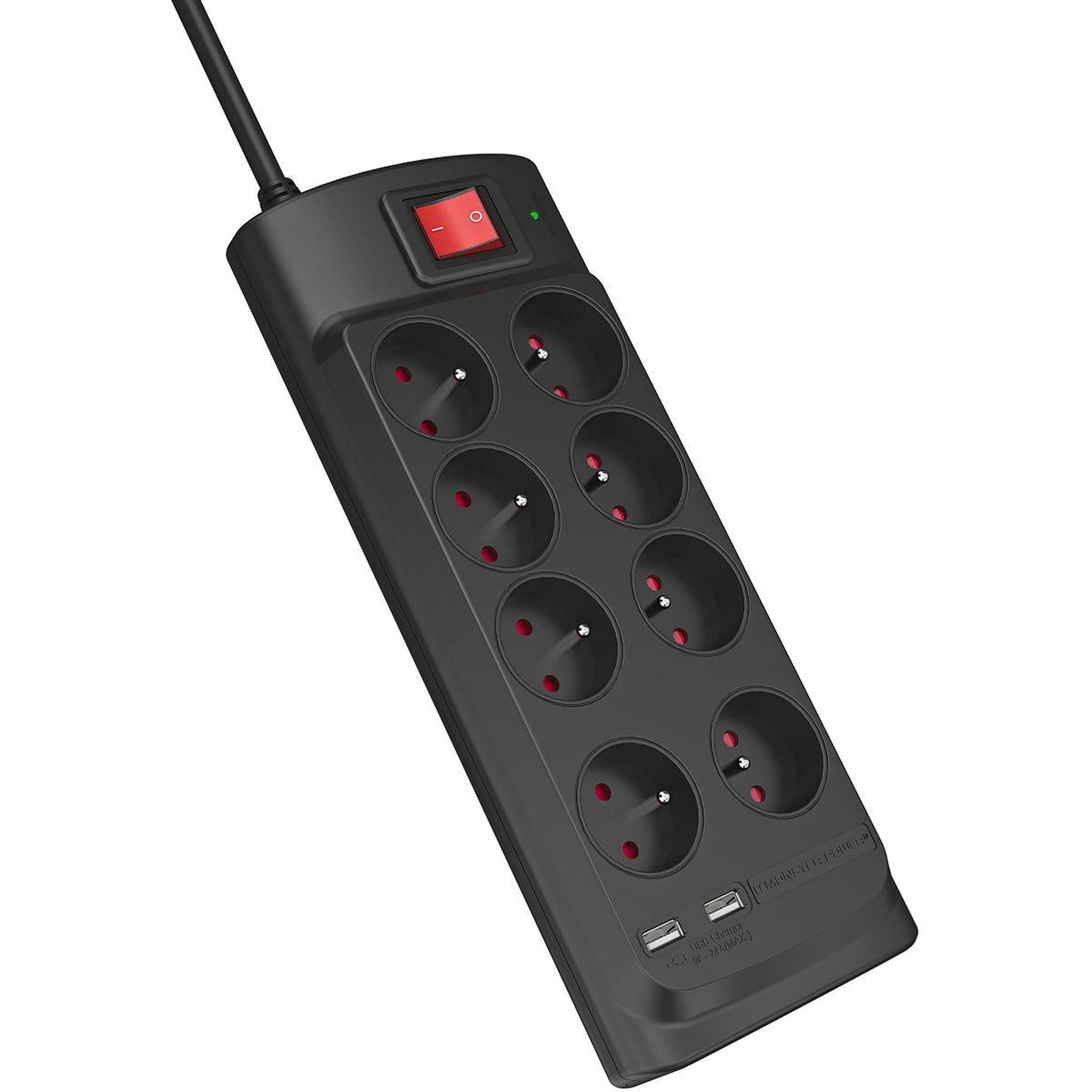 Monster Cable Rallonge parafoudre Parasurtenseur 8 prises + 2 USB-A