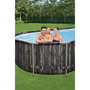Voir la diapositive 3 : BESTWAY Piscine tubulaire ovale - Décor bois - 732x366x122cm - POWER STEEL™