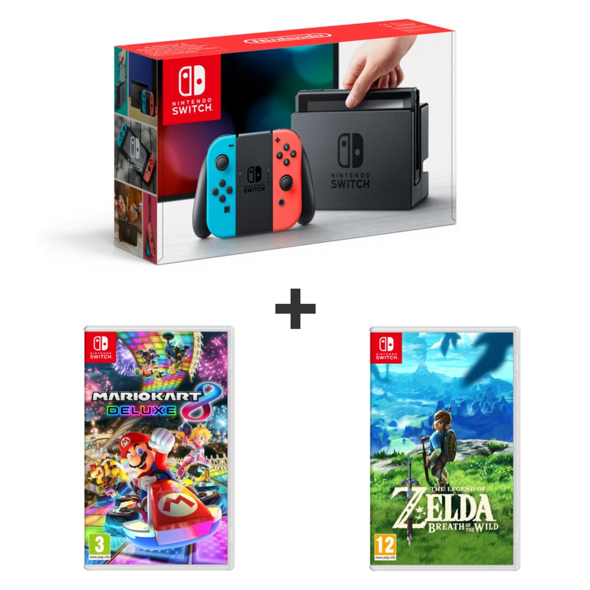 EXCLU WEB Console Nintendo Switch Néon + Mario Kart 8 Deluxe + The
