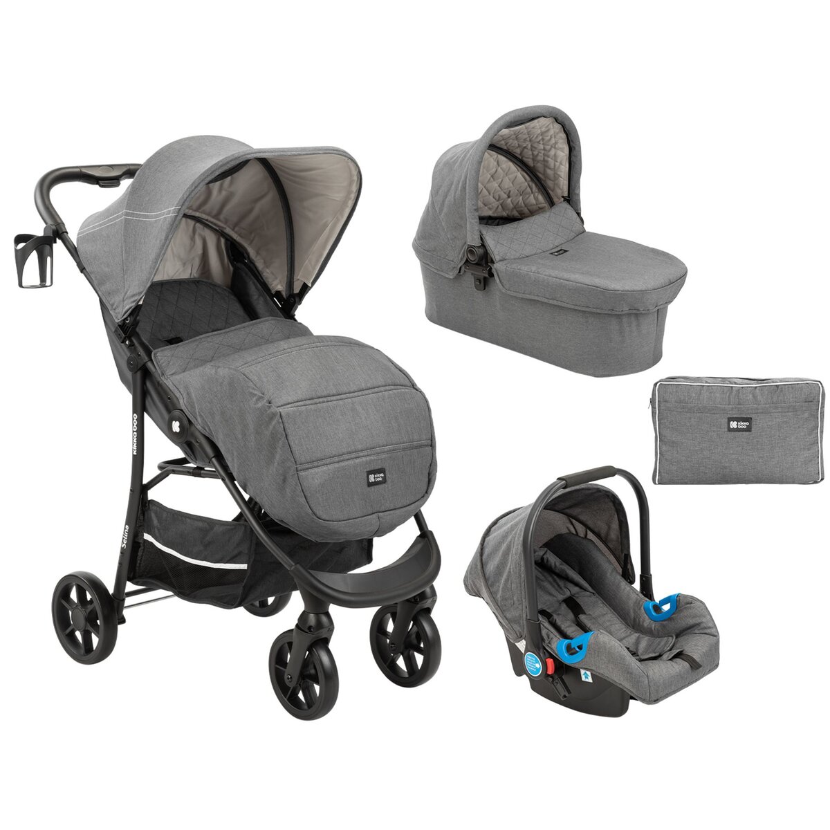 lionelo Poussette trio combinée 3en1 Amber Grey Stone