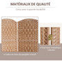 Voir la diapositive 6 : HOMCOM Paravent séparateur de pièce pliable 3 panneaux dim. 135L x 180H cm bois osier tressé