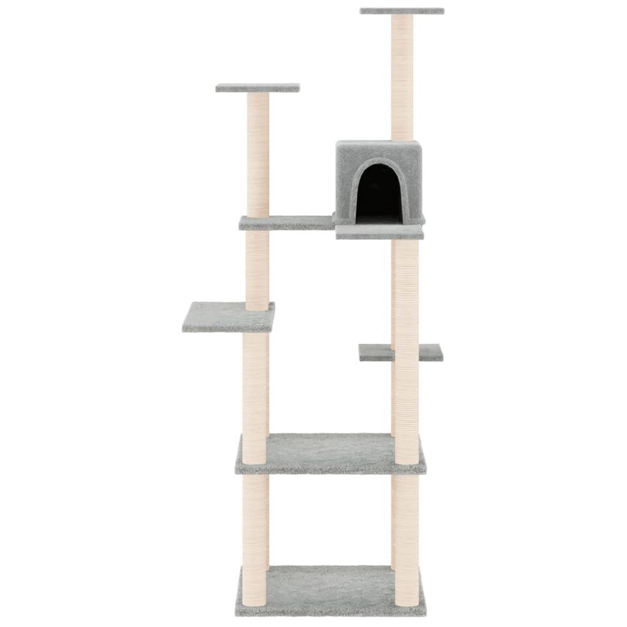 Voir la diapositive 3 : VIDAXL Arbre a chat avec griffoirs en sisal Gris clair 153 cm