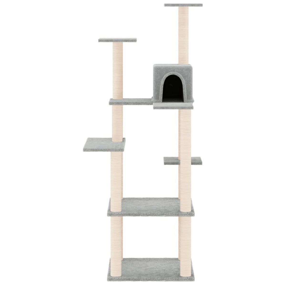 VIDAXL Arbre a chat avec griffoirs en sisal Gris clair 153 cm