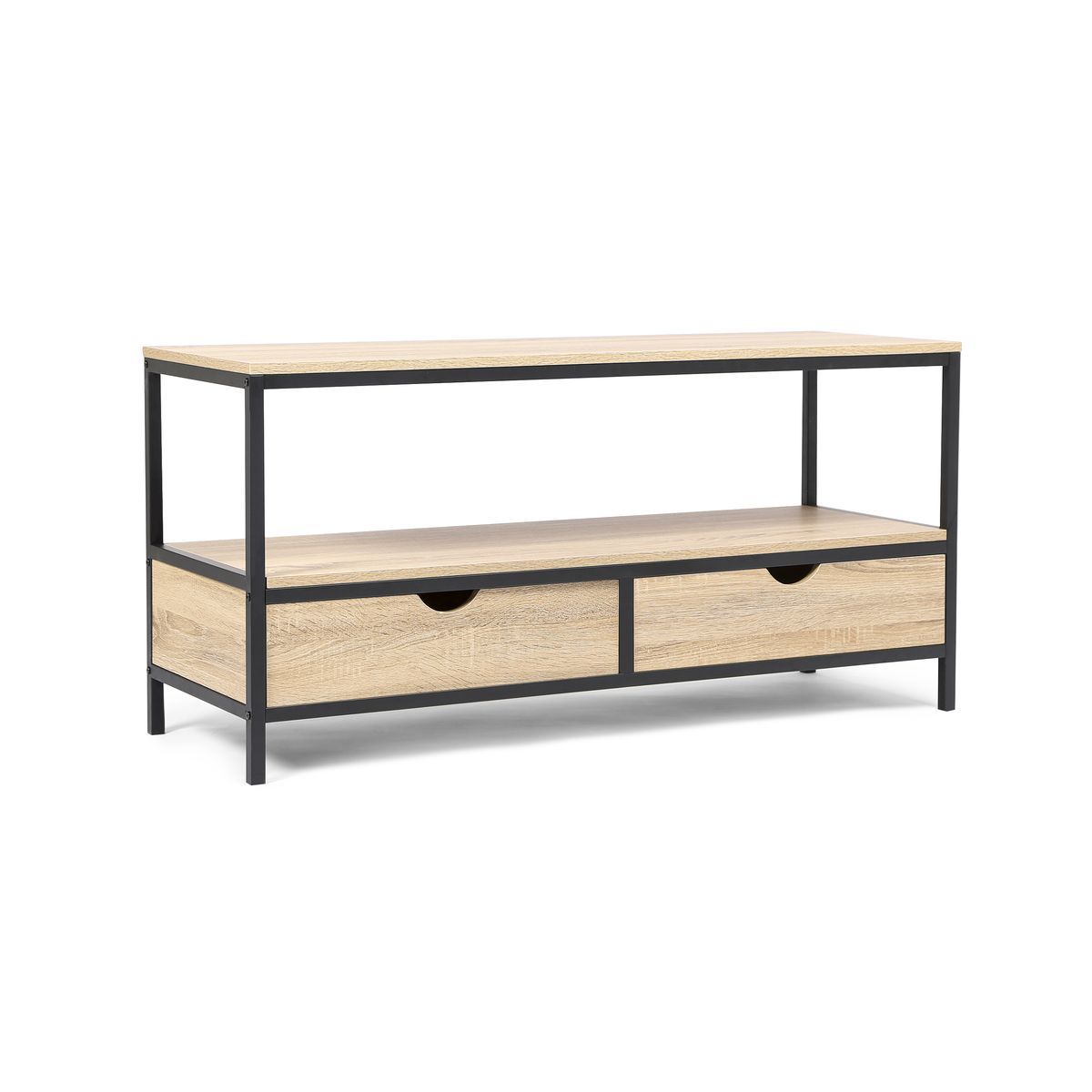 Meuble TV métal et bois 2 tiroirs HOUSTON