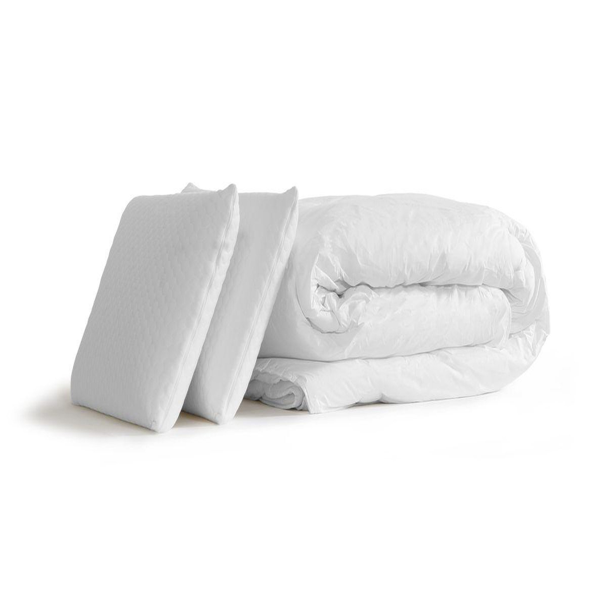 Voir la diapositive 5 : SEPTNUITS Pack matelas Memo + sommier kit gris + 2 oreillers mémoire de forme