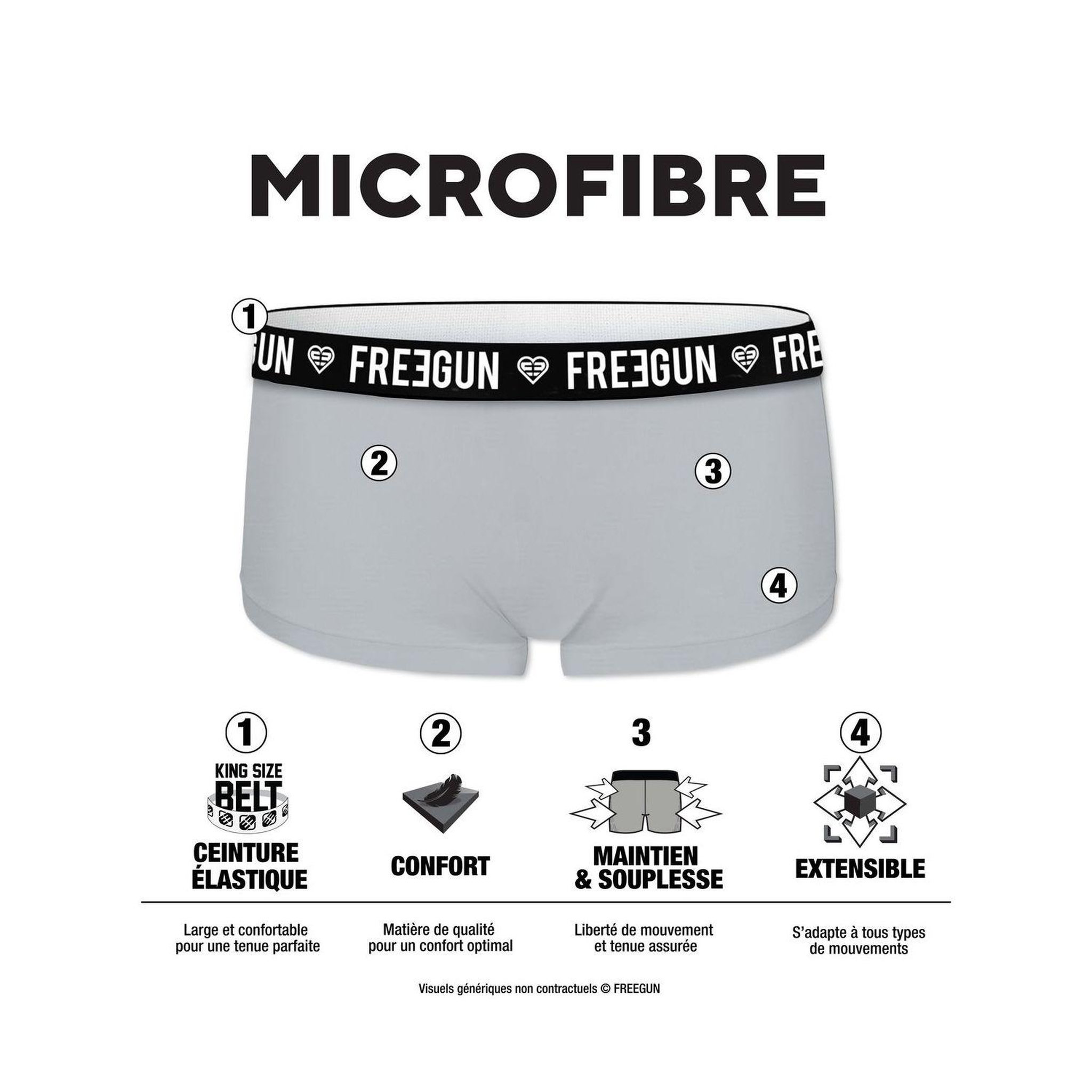 Voir la diapositive 2 : FREEGUN Lot de 4 shortys femme Manga Neon