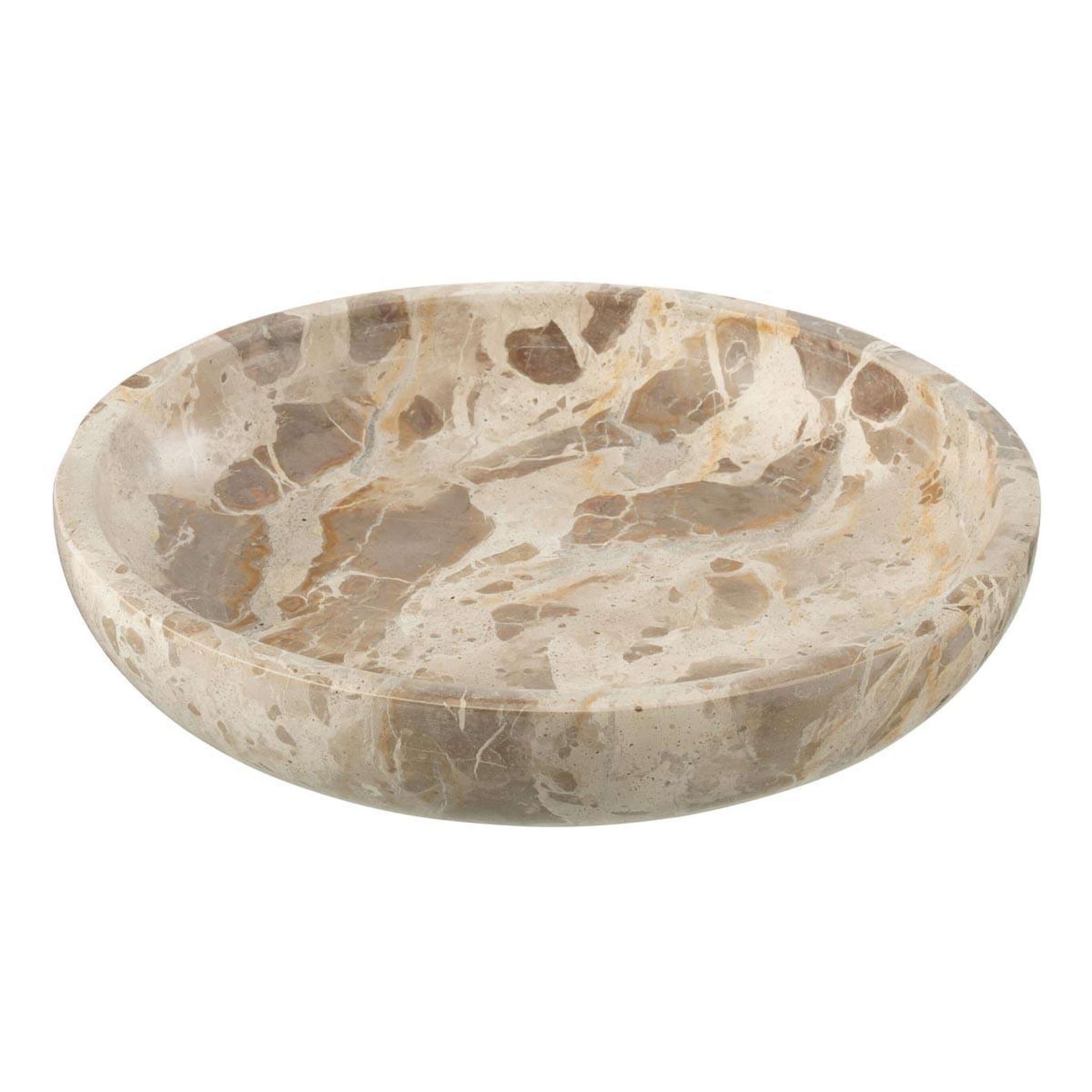 J-LINE Plat de présentation en marbre  chance  35cm beige
