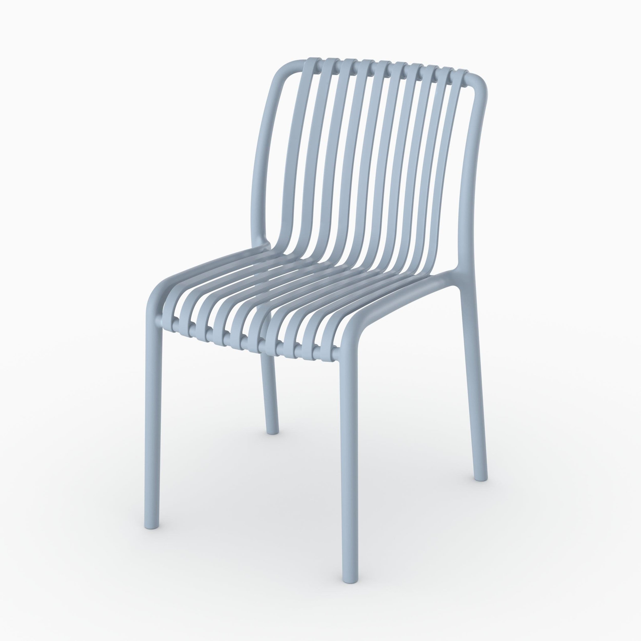 Voir la diapositive 3 : MAISON PAVANE Lot de 2 chaises de jardin empilables en plastique bleu pastel-duli