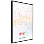 Paris Prix Affiche Murale Encadrée  Polite Bunny. Coloris disponibles : Jaune, Noir