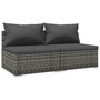 Voir la diapositive 2 : VIDAXL Salon de jardin 2 pcs avec coussins Resine tressee Gris
