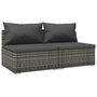 Voir la diapositive 2 : VIDAXL Salon de jardin 2 pcs avec coussins Resine tressee Gris