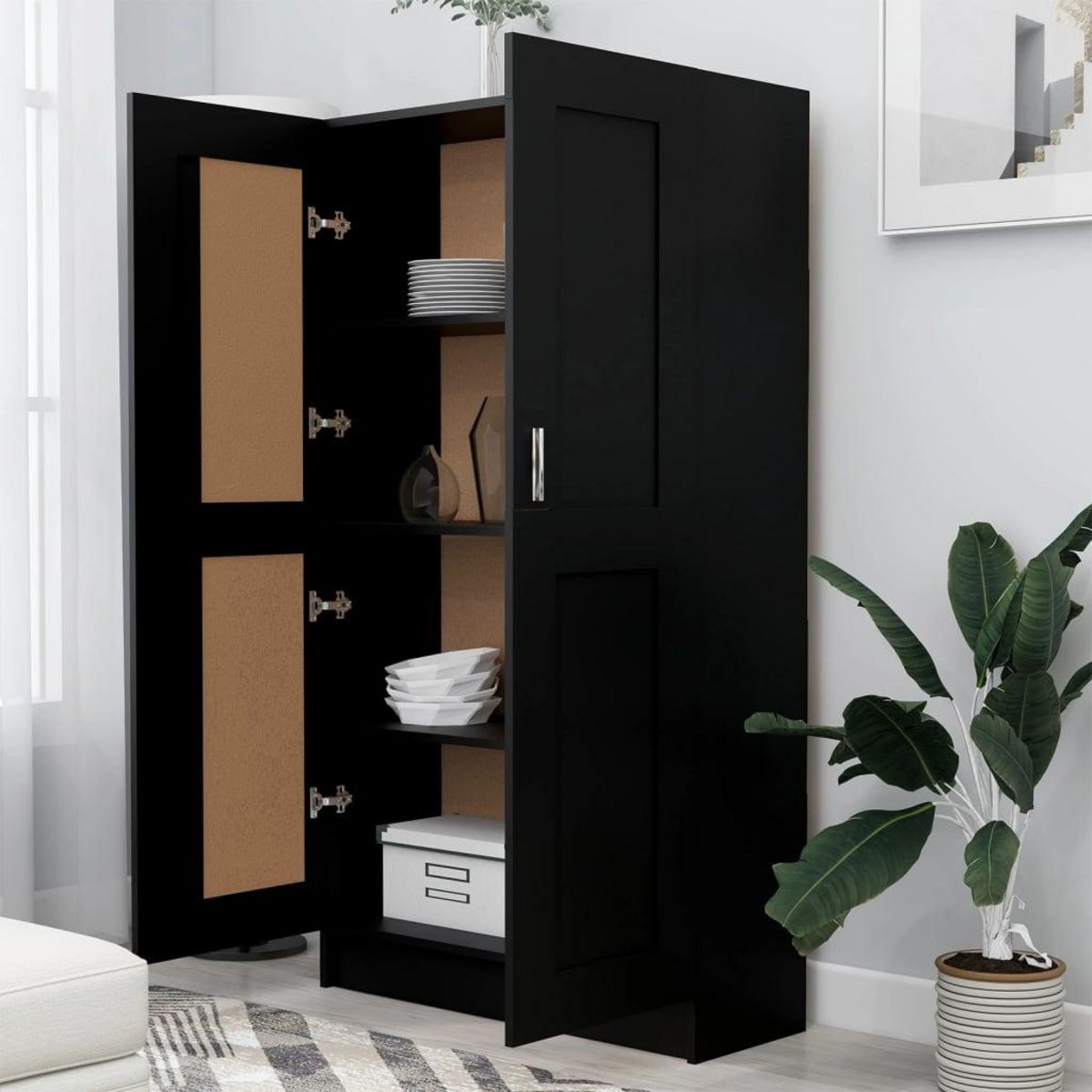 VIDAXL Bibliotheque Noir 82,5x30,5x150 cm Bois d'ingenierie