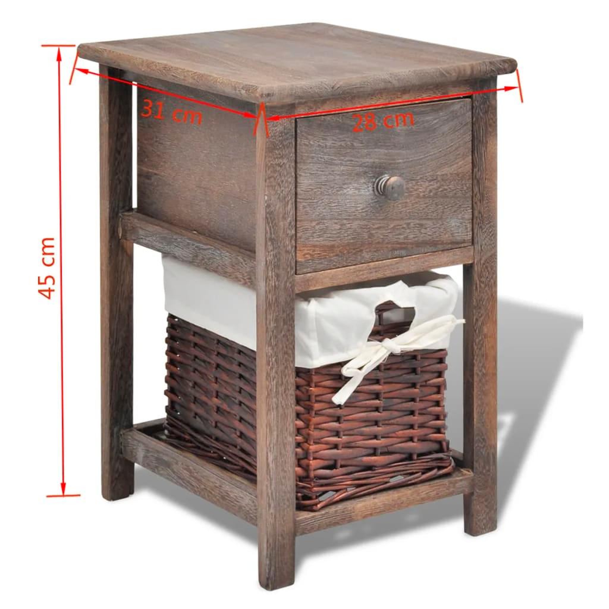 Voir la diapositive 6 : VIDAXL Table de chevet Bois Marron