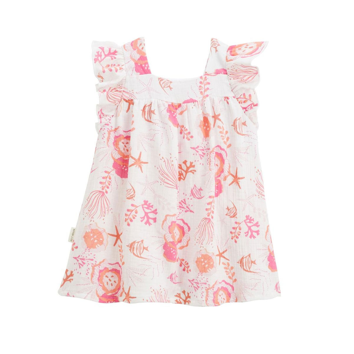 Petit Béguin Robe enfant en gaze de coton Bahamas