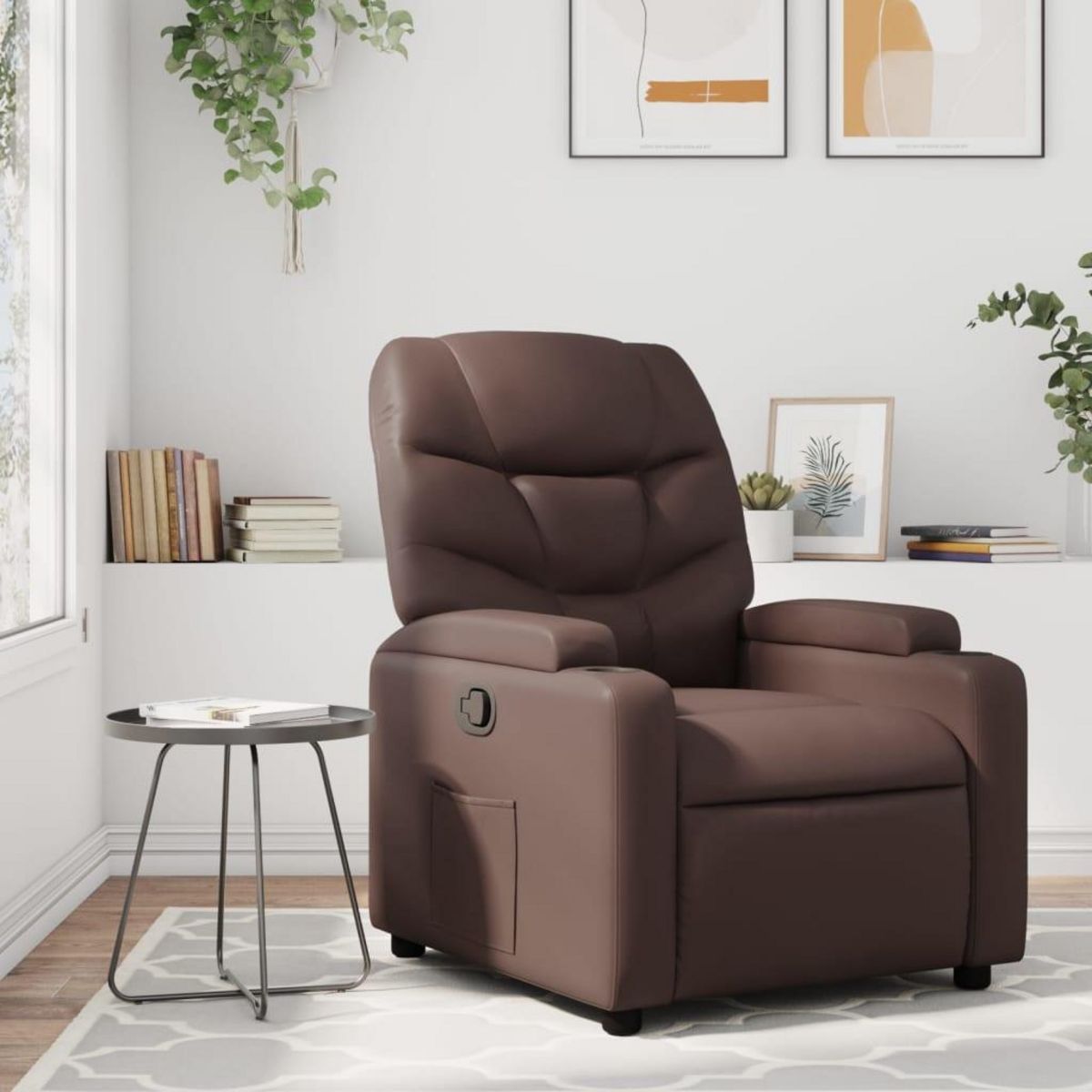 VIDAXL Fauteuil inclinable Marron Similicuir