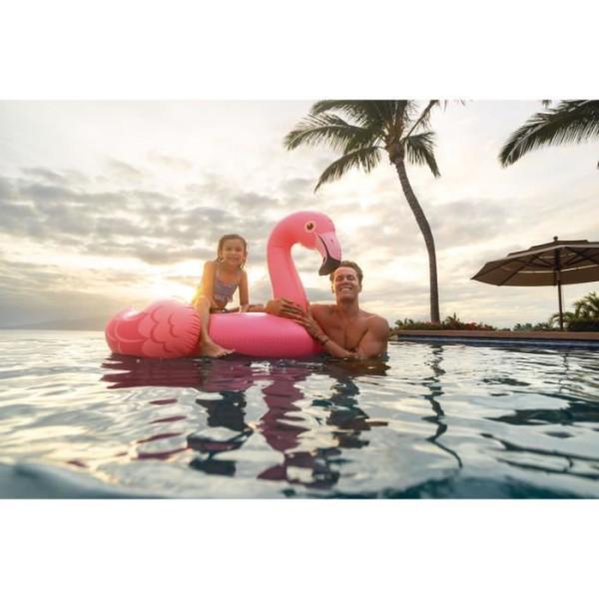 Voir la diapositive 2 : INTEX Bouée gonflable flamant rose - 142x137x97 cm