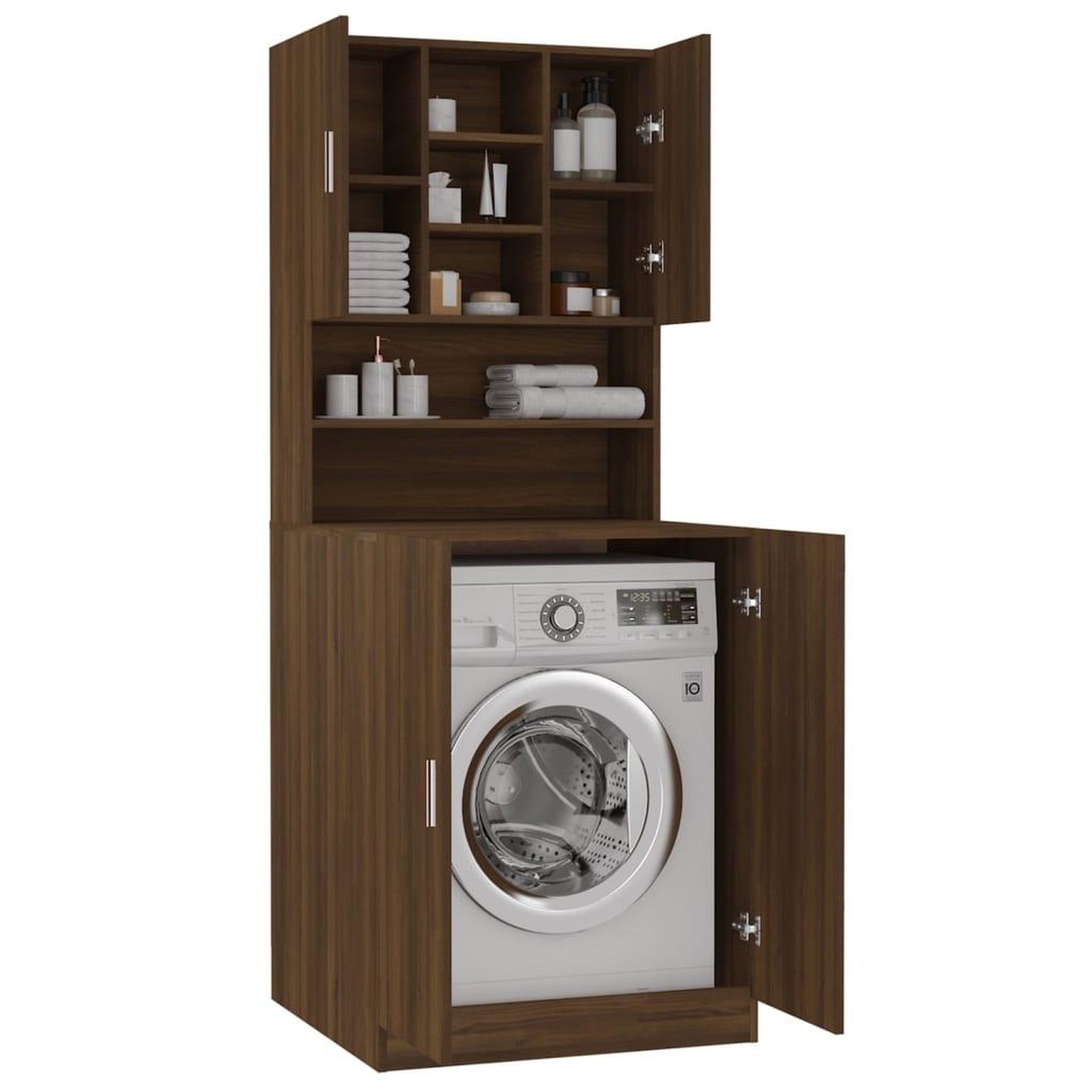 Voir la diapositive 4 : VIDAXL Armoire de machine a laver Chene marron Bois d'ingenierie