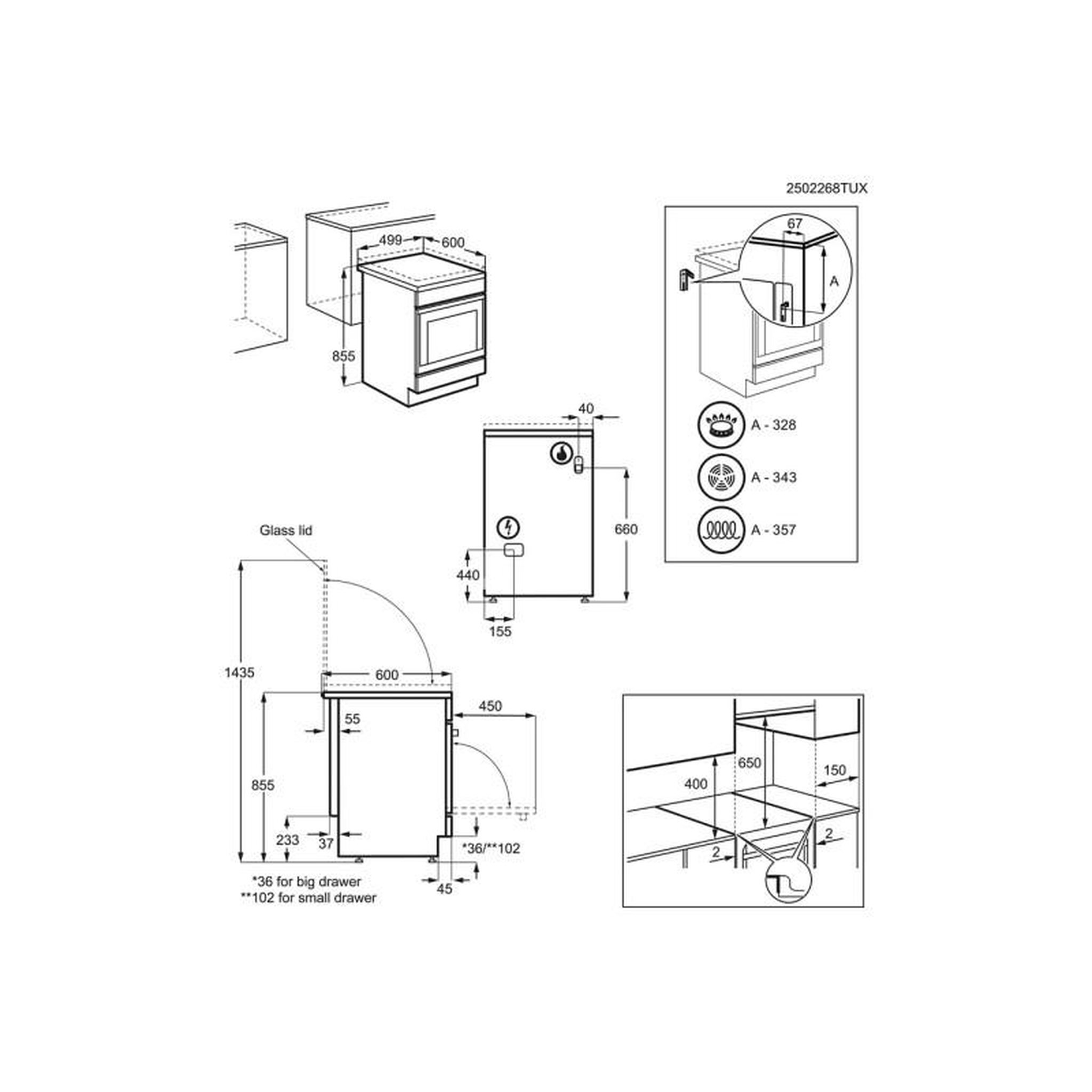 Voir la diapositive 5 : ELECTROLUX Gazinière Electrolux LKG500013W