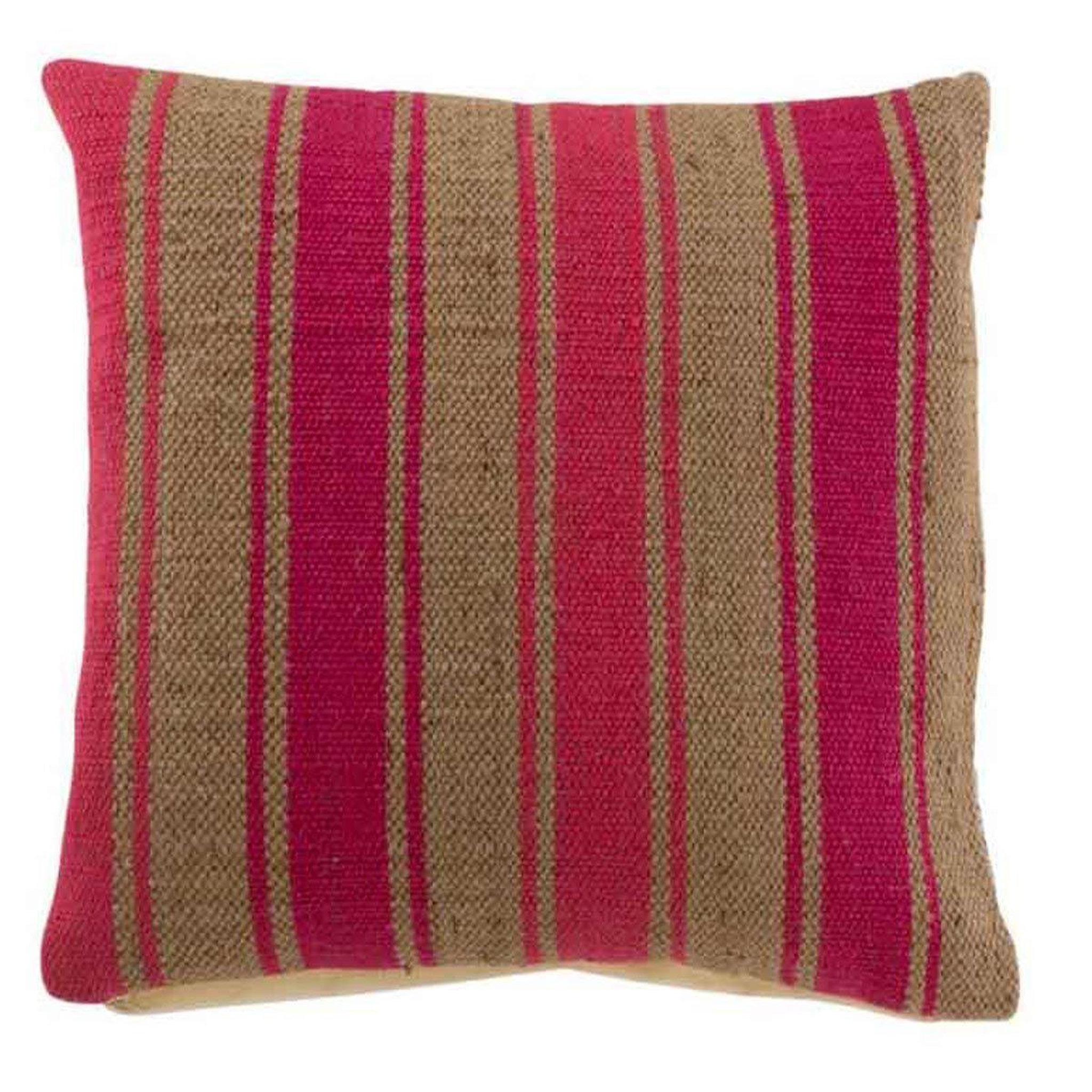 J-LINE Coussin Déco  Anna  50x50cm Rose & Naturel