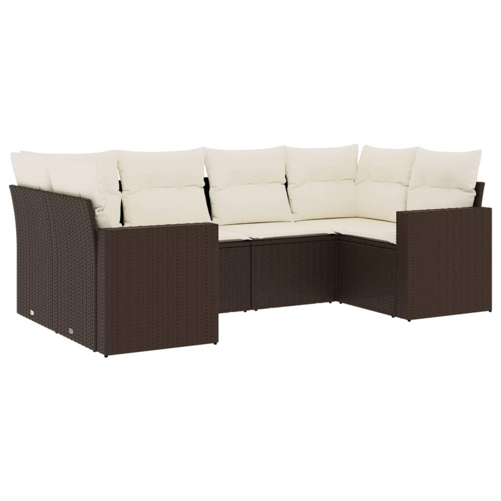 Voir la diapositive 2 : VIDAXL Salon de jardin avec coussins 6 pcs marron resine tressee