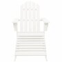 VIDAXL Chaise de jardin Adirondack avec pouf et table Sapin Blanc