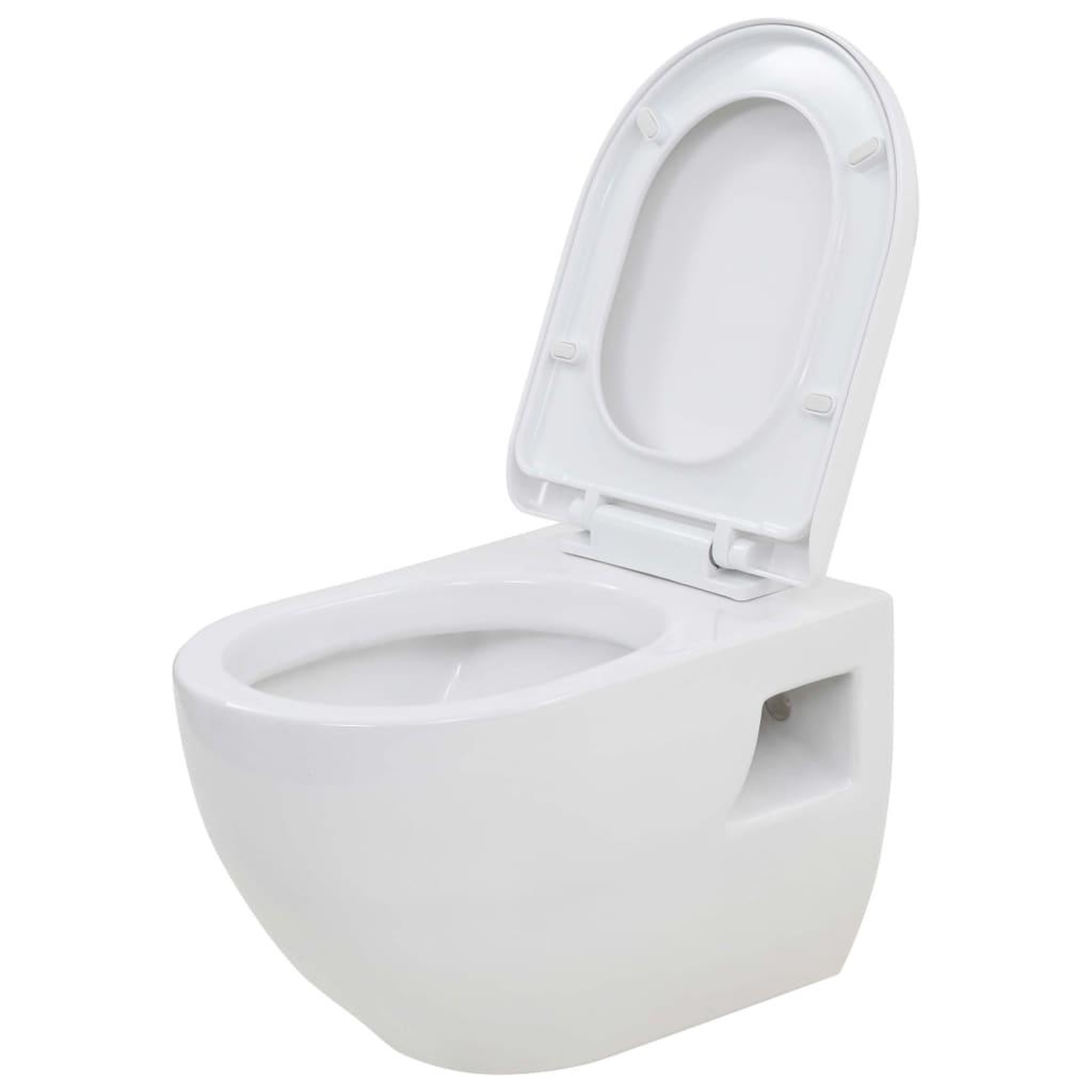 Voir la diapositive 2 : VIDAXL WC suspendu en ceramique Blanc