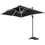 Voir la diapositive 3 : Habitat et Jardin Parasol jardin déporté LED Alu  Sun 3 Luxe  - Carré - 3 x 3 m - Coloris Noir - Dalles lestées incluses