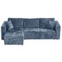 Voir la diapositive 4 : BEST MOBILIER Topaze - canapé d'angle réversible 4 places convertible avec coffre en velours à relief texturé