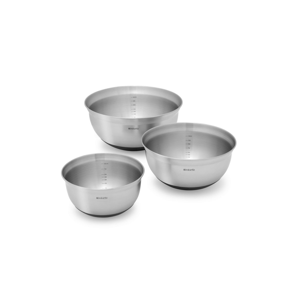 BRABANTIA Set de 3 bols mélangeurs inox