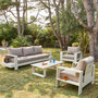 Voir la diapositive 2 : SWEEEK Salon de jardin aluminium 5 places beige et marron - Alore