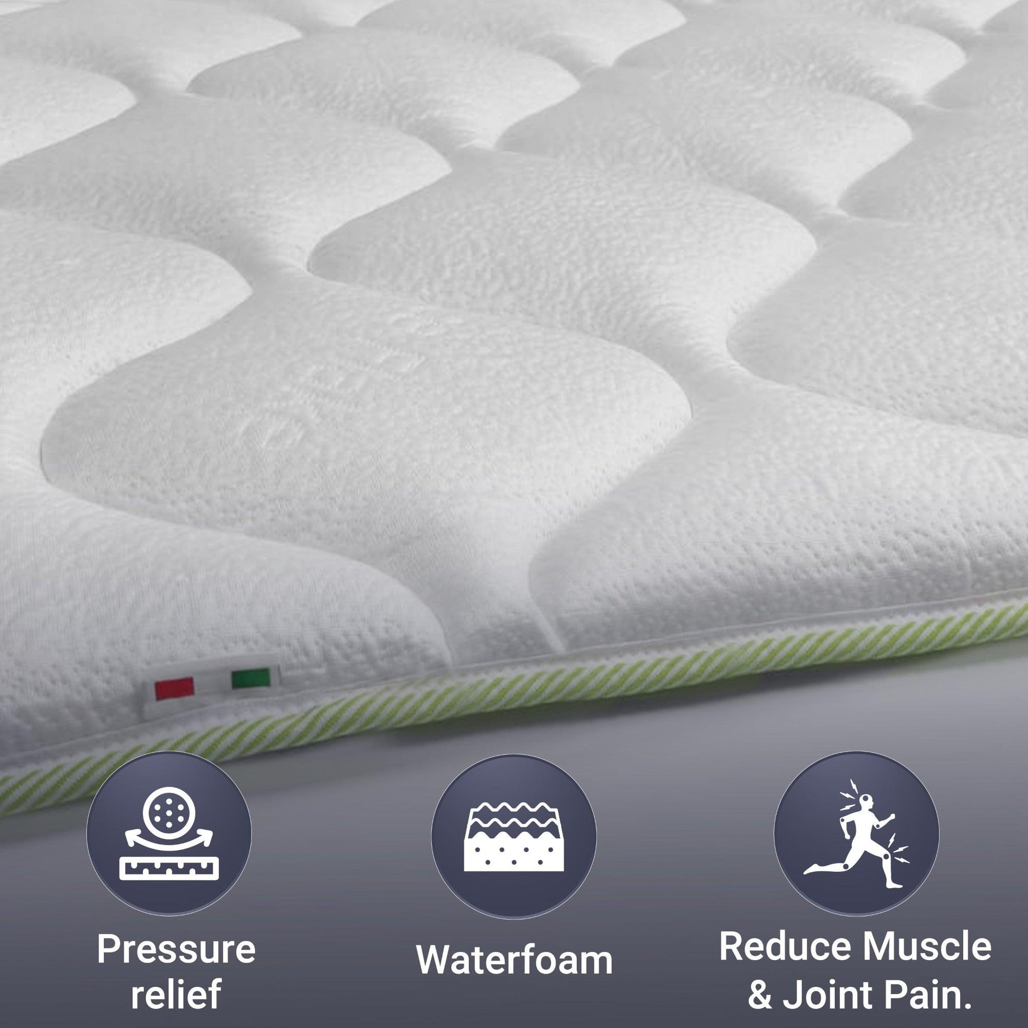 Voir la diapositive 3 : THE WHITE STONE Surmatelas Rafraîchissant 80x190 cm avec Élastiques | Correcteur de Matelas avec Technologie Cooler | Hauteur 4 cm
