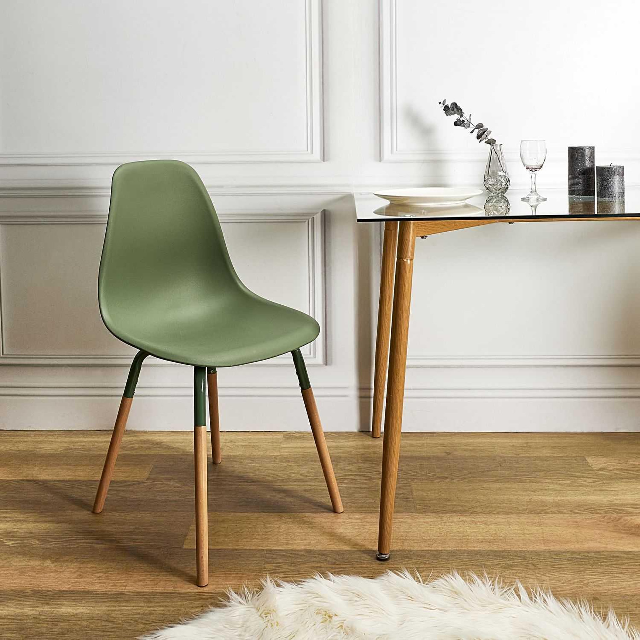 Voir la diapositive 2 : The Home Deco Factory Lot de 4 Chaises scandinave Phenix en polypropylène et métal