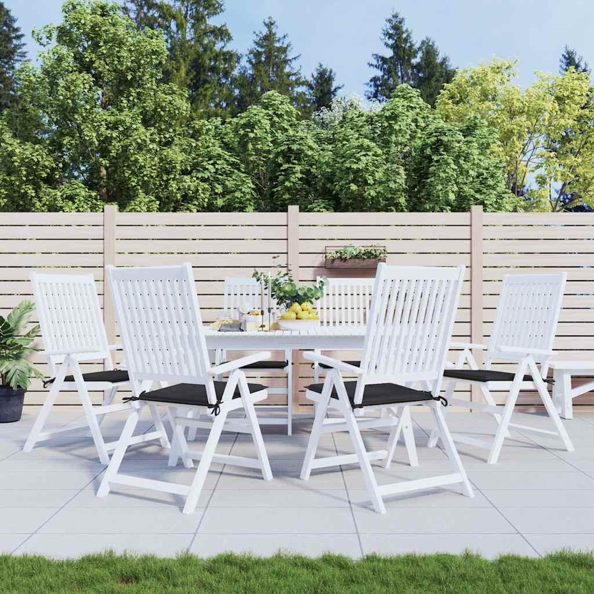 VIDAXL Coussins de chaise jardin lot de 6 noir 40x40x3 cm tissu oxford