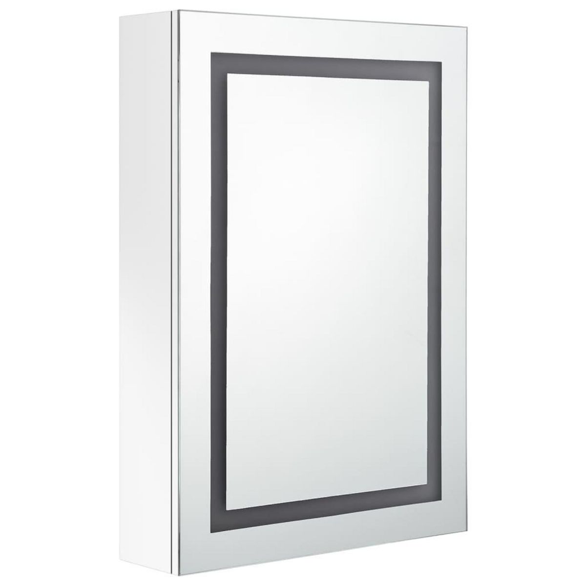 VIDAXL Armoire de salle de bain a miroir LED Blanc brillant 50x13x70cm
