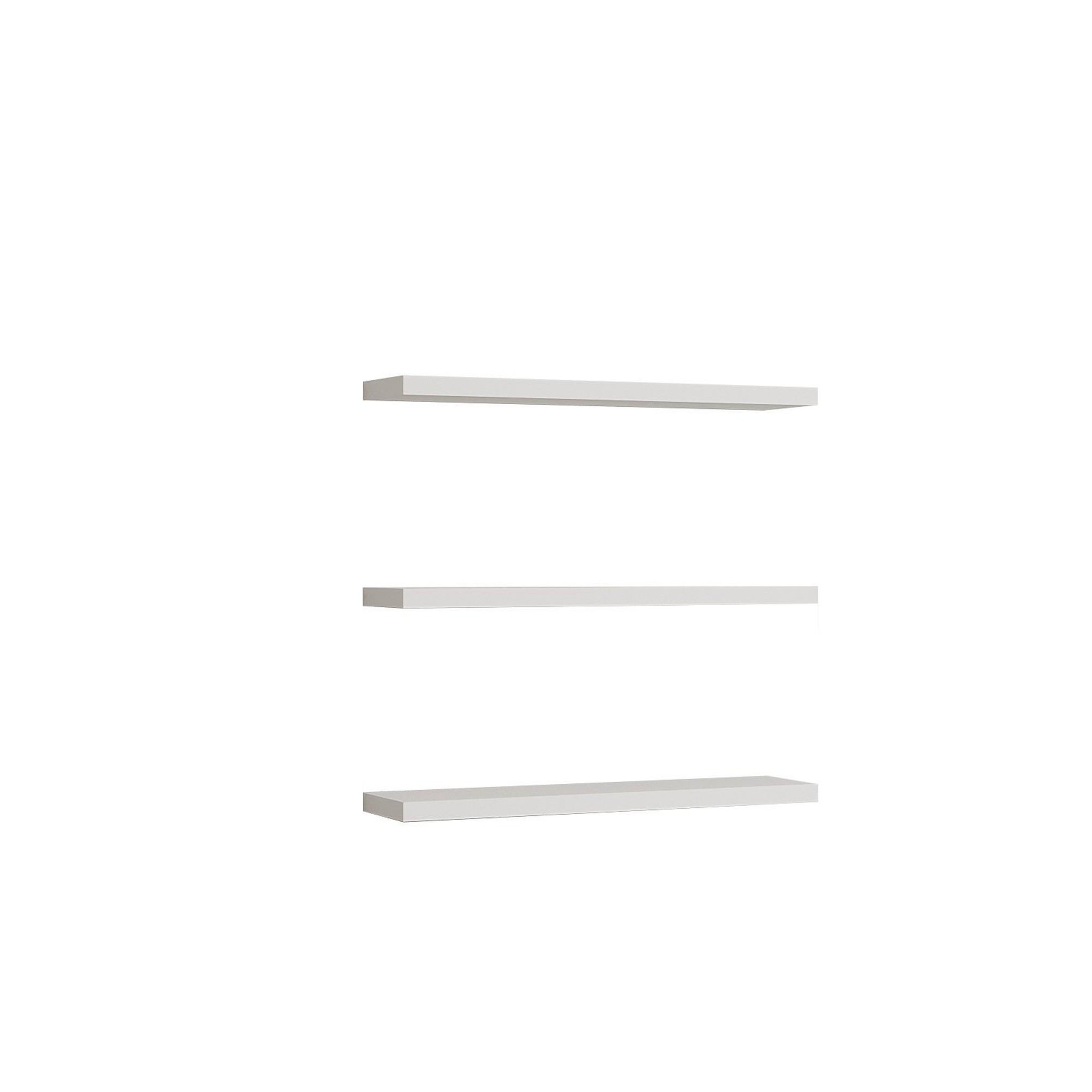 Habitat et Jardin Lot de 3 étagères murales en bois  boss  - 60 x 1 x 14 cm  - blanc