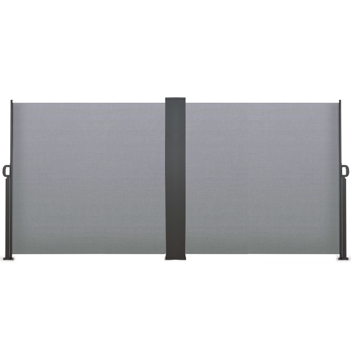 ID MARKET Paravent extérieur rétractable double 160 x 800 CM gris clair store latéral