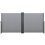 Voir la diapositive 1 : ID MARKET Paravent extérieur rétractable double 160 x 800 CM gris clair store latéral