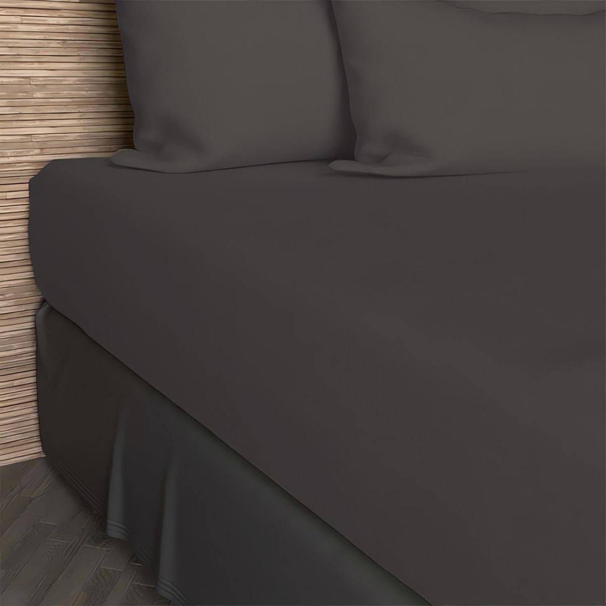 SOLEIL D'OCRE Drap housse en coton uni 57 Fils/cm2 par SOLEIL D'OCRE anthracite