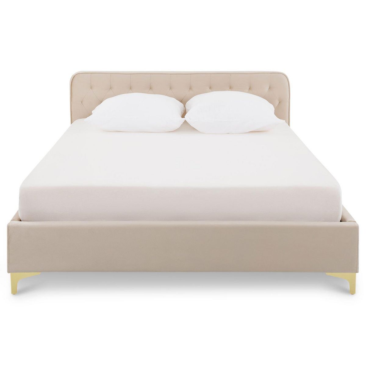 IDIMEX Lit double GLAMOUR, 140x190 cm, capitonné avec sommier, revêtement en velours