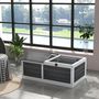 Voir la diapositive 2 : PAWHUT Enclos pour tortue - parc pour tortue - niche, enclos extérieur grillagé, toit ouvrant verrouillable - sapin gris blanc