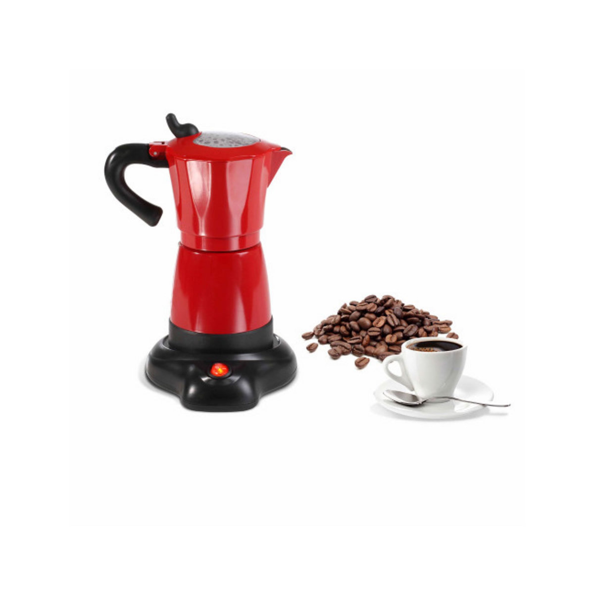 LIVOO Cafetière italienne électrique rouge 6 tasses