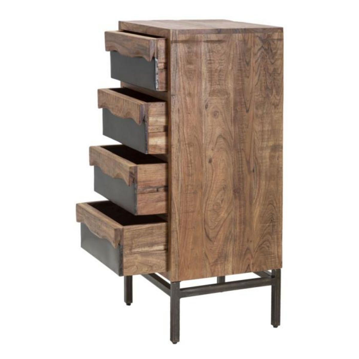 Paris Prix Commode 4 Tiroirs en Bois   Yellowstone  100cm Marron