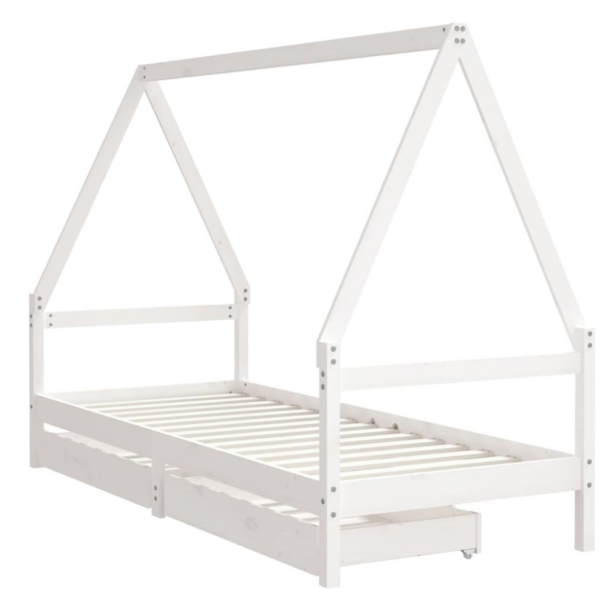 VIDAXL Cadre de lit enfant tiroirs blanc 80x200 cm bois de pin massif
