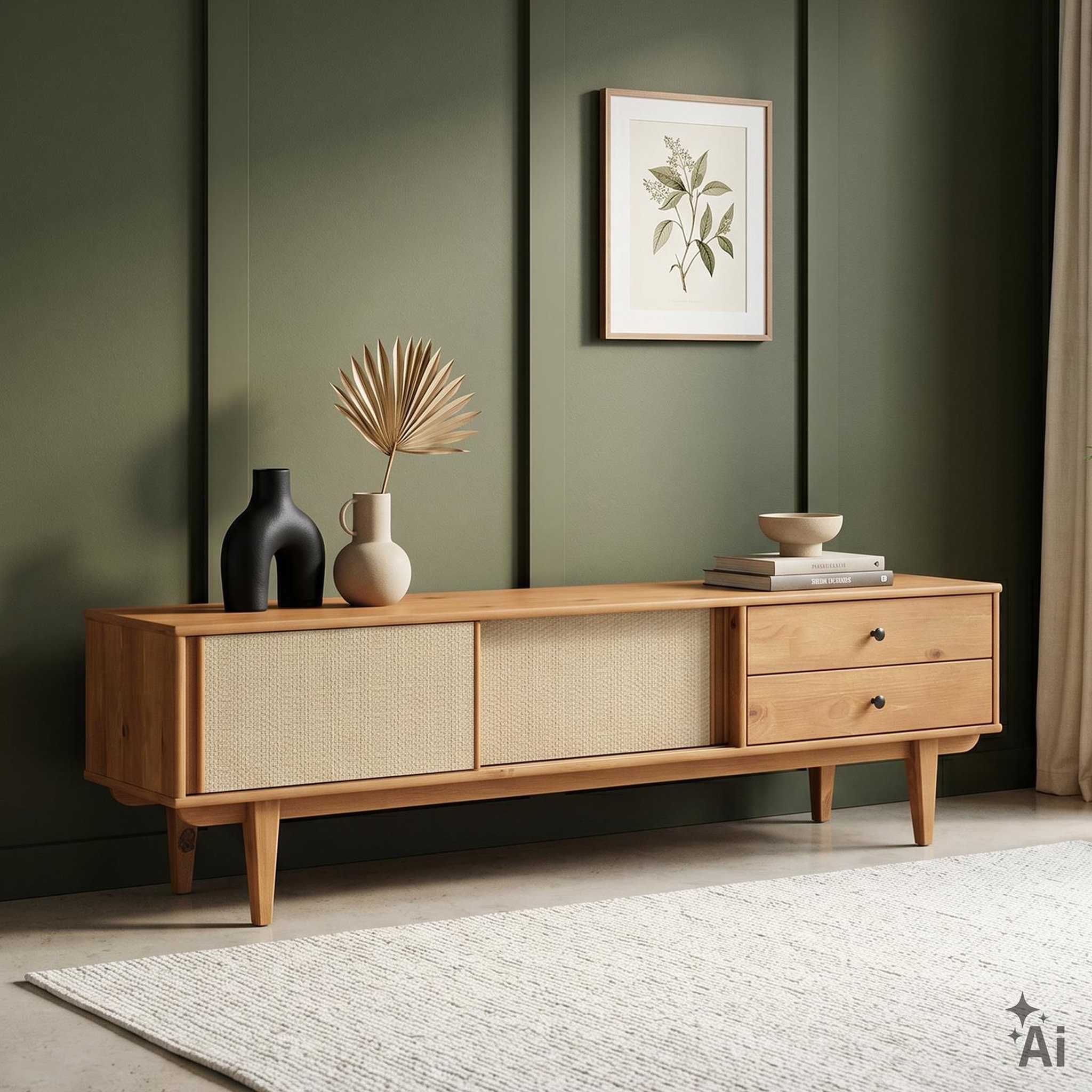 Voir la diapositive 3 : IDIMEX Meuble TV SIMONA L 175 cm en bois massif