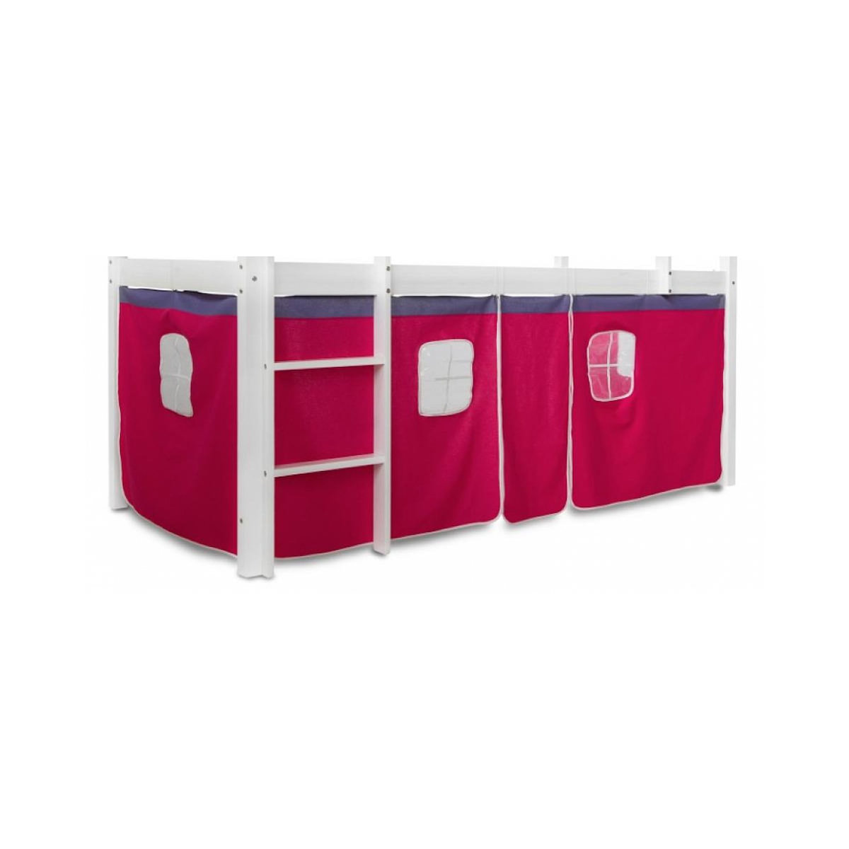 HomeStyle4U Rideau de lit pour lit mezzanine en coton Rose