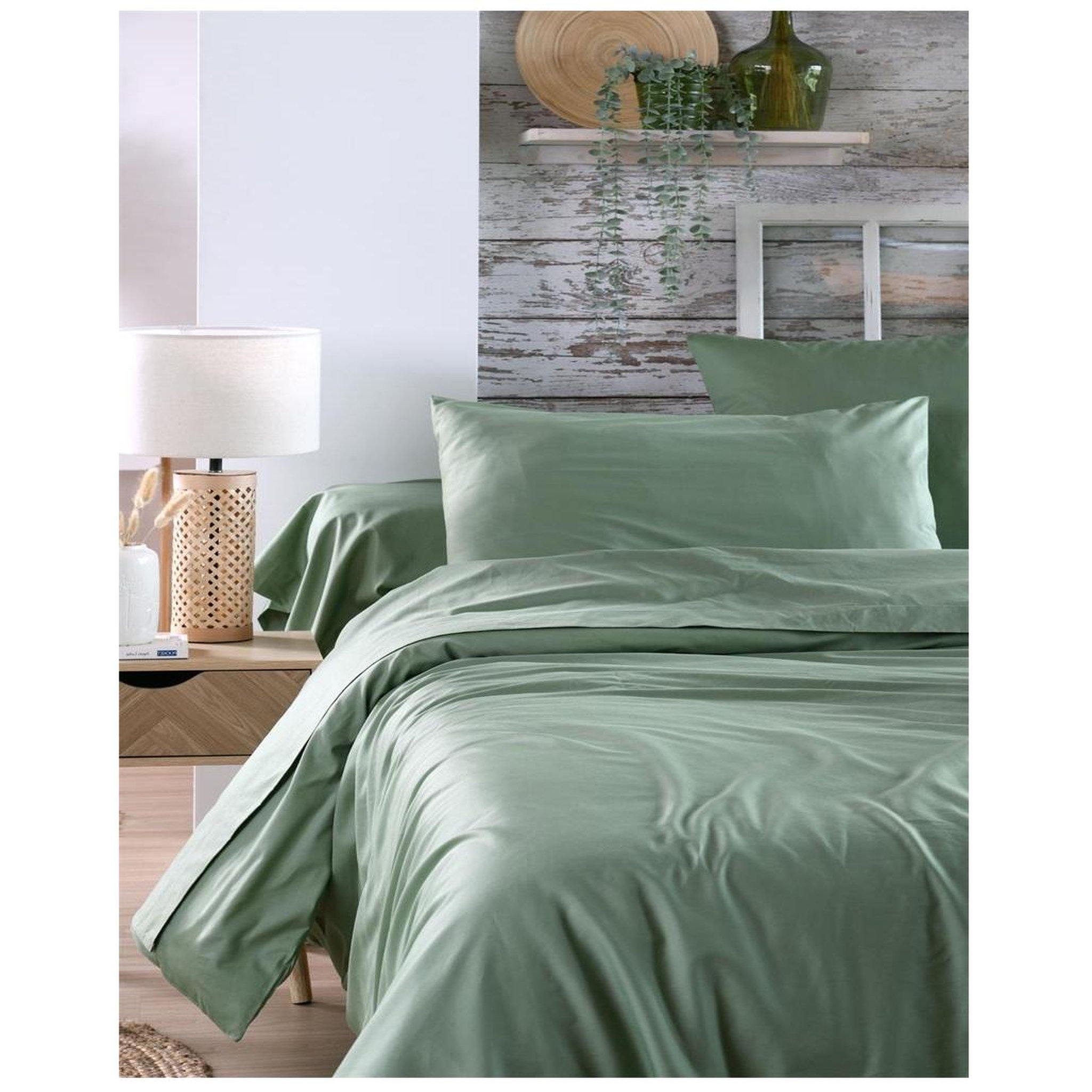 Voir la diapositive 4 : Eden Drap housse percale en coton nuage