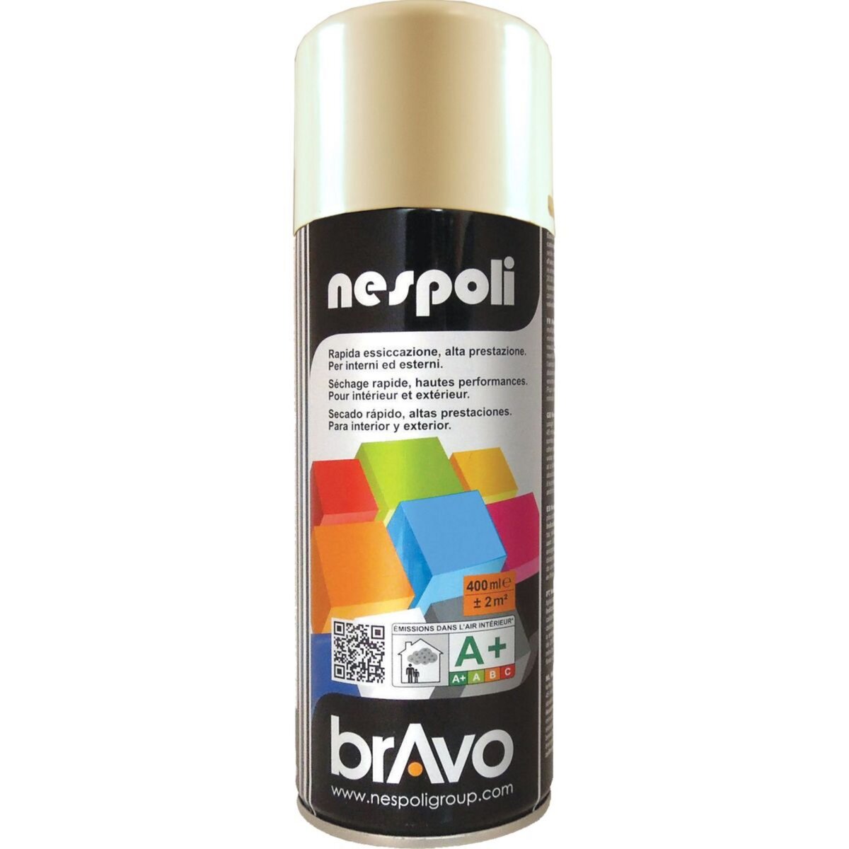 Nespoli Peinture en aerosol tout matériaux couleur ivoire 