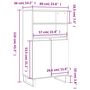Voir la diapositive 6 : VIDAXL Buffet haut Gris beton 60x36x110 cm Bois d'ingenierie