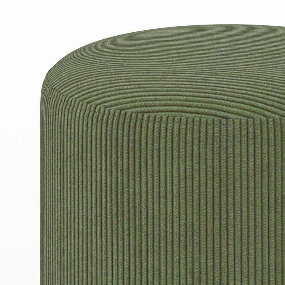 Rendez vous déco Pouf rond en velours côtelé beige - Lily